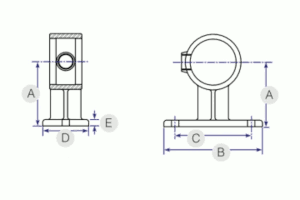 Wall mounted handrail bracket 143 illustration